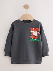 Charcoal Grey Christmas Crew Neck Jersey Sweatshirt (3mths-7yrs) - Image 5 of 8