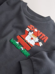 Charcoal Grey Christmas Crew Neck Jersey Sweatshirt (3mths-7yrs) - Image 6 of 8