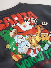 Charcoal Grey Christmas Crew Neck Jersey Sweatshirt (3mths-7yrs) - Image 7 of 8