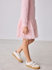 Baker by Ted Baker Pink Knitted Mesh Tulle Hem Dress - Image 3 of 6