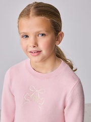 Baker by Ted Baker Pink Knitted Mesh Tulle Hem Dress - Image 6 of 6