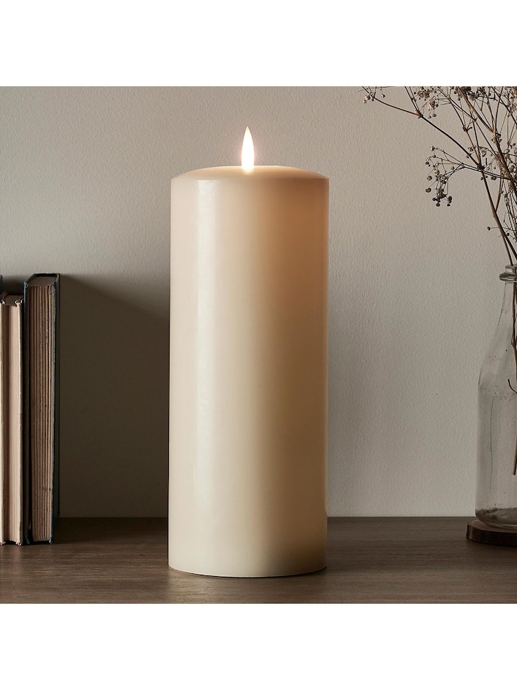 Lights4fun Natural TruGlow® LED Chapel Candle 25cm - Image 1 of 5