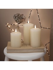 Lights4fun Natural TruGlow® Rechargeable LED Pillar Candle Trio - Image 5 of 5