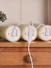 Lights4fun Natural TruGlow® Rechargeable LED Pillar Candle Trio - Image 6 of 6