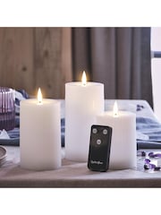 Lights4fun White TruGlow® Ribbed LED Candles with Remote - Image 1 of 3