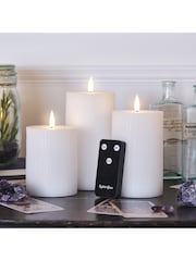 Lights4fun White TruGlow® Ribbed LED Candles with Remote - Image 2 of 3