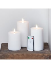 Lights4fun White TruGlow® Ribbed LED Candles with Remote - Image 3 of 3