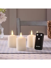 Lights4fun Set of 4 Natural Rechargeable TruGlow Votive Candles - Image 2 of 4