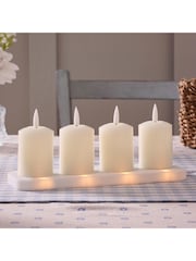 Lights4fun Set of 4 Natural Rechargeable TruGlow Votive Candles - Image 3 of 4