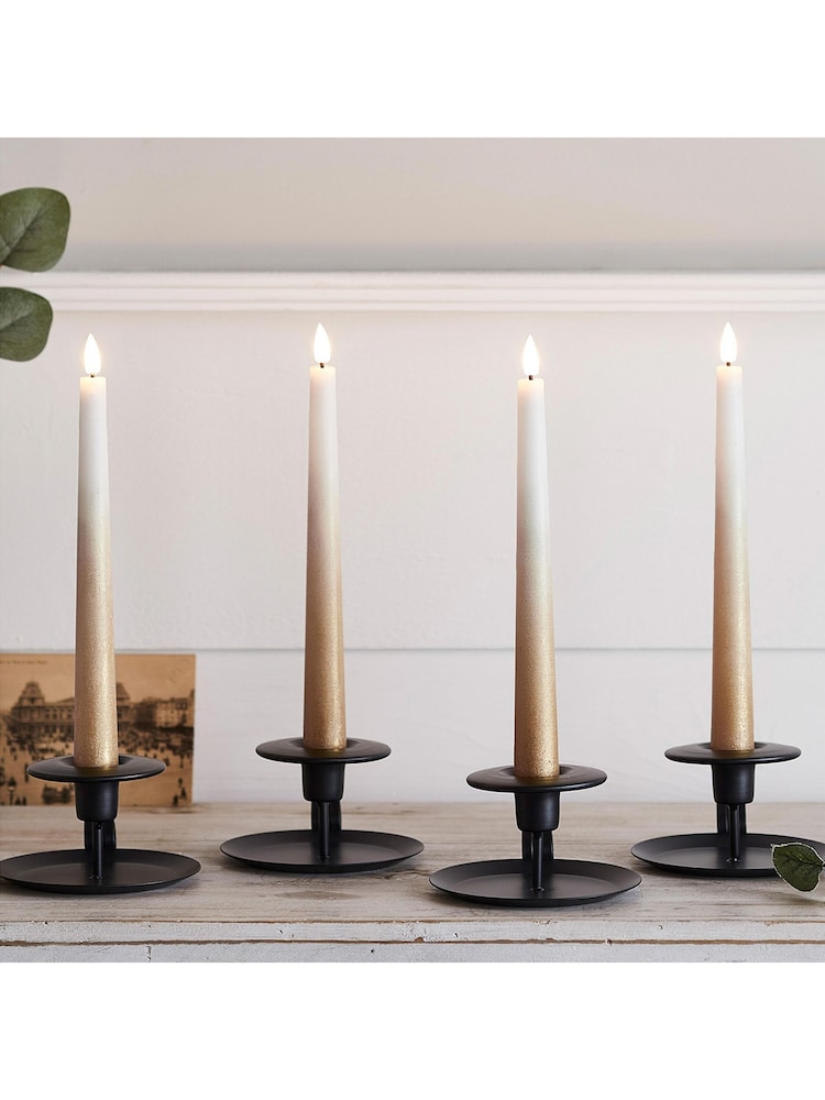 Lights4fun Bronze 4 Ombre TruGlow® LED Taper Candles - Image 1 of 2