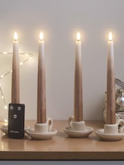 Lights4fun Bronze 4 Ombre TruGlow® LED Taper Candles - Image 4 of 5