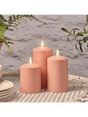 Lights4fun Set of 3 Orange Outdoor Battery Operated TruGlow ® Candles - Image 1 of 3