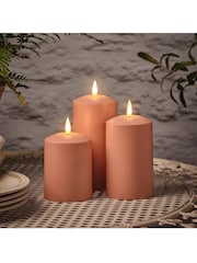 Lights4fun Set of 3 Orange Outdoor Battery Operated TruGlow ® Candles - Image 2 of 3