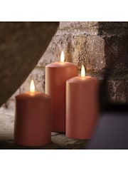 Lights4fun Set of 3 Orange Outdoor Battery Operated TruGlow ® Candles - Image 3 of 3