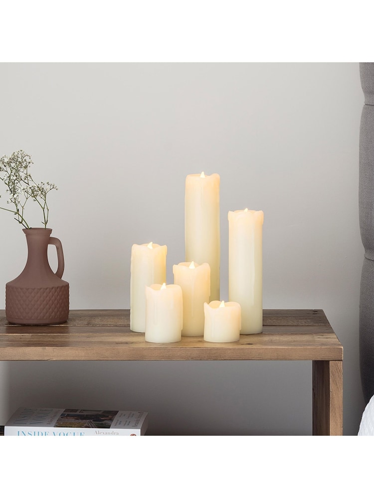 Lights4fun Natural 6 Slim LED Battery Candles With Dripping Wax - Image 2 of 4