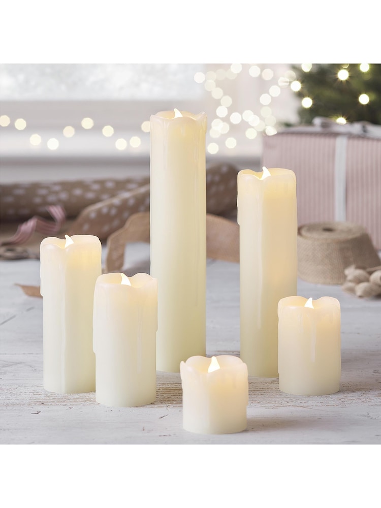 Lights4fun Natural 6 Slim LED Battery Candles With Dripping Wax - Image 4 of 4