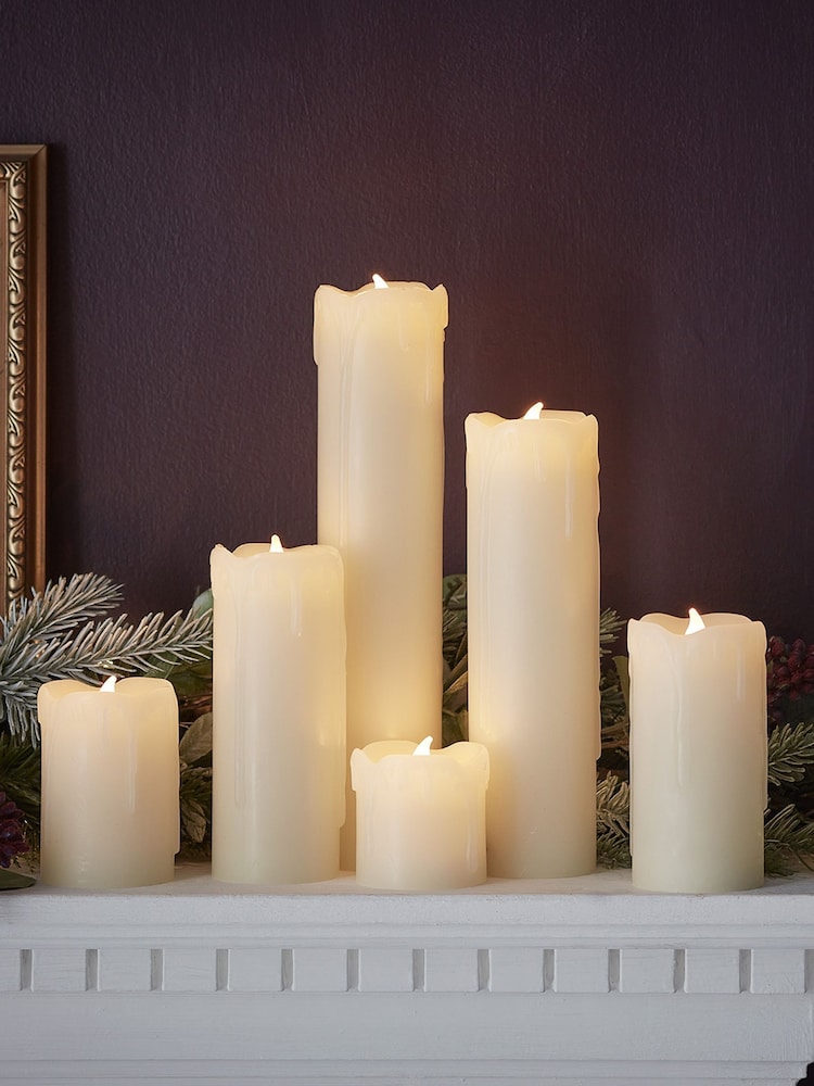 Lights4fun Natural 6 Slim LED Battery Candles With Dripping Wax - Image 5 of 5