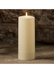 Lights4fun Natural TruGlow® Solar Pillar LED Candle 25cm - Image 1 of 1