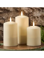 Lights4fun Natural TruGlow® Solar Pillar LED Candle Trio - Image 1 of 2