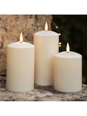 Lights4fun Natural TruGlow® Solar Pillar LED Candle Trio - Image 2 of 2