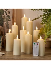 Lights4fun Natural 9 TruGlow® LED Slim Candles With Remote - Image 1 of 3