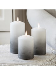 Lights4fun Grey TruGlow® LED Pillar Candle Trio - Image 2 of 5