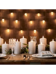 Lights4fun Grey TruGlow® LED Pillar Candle Trio - Image 3 of 5