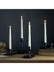Lights4fun Set of 4 Natural TruGlow Taper Candles With Remote - Image 1 of 3