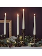 Lights4fun Set of 4 Natural TruGlow Taper Candles With Remote - Image 3 of 3