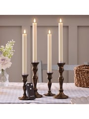 Lights4fun Set of 4 Natural Rechargeable TruGlow Taper Candles - Image 2 of 6