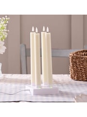 Lights4fun Set of 4 Natural Rechargeable TruGlow Taper Candles - Image 4 of 6