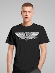 All + Every Black Mens Top Gun Maverick Fighter Jet Logo 100% Cotton T-Shirt - Image 2 of 4