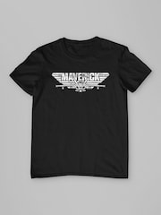 All + Every Black Mens Top Gun Maverick Fighter Jet Logo 100% Cotton T-Shirt - Image 3 of 4