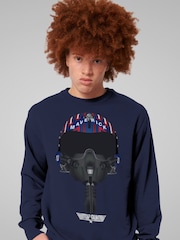 All + Every Blue Mens Top Gun Marverick Pilot Helmet Sweatshirt - Image 1 of 4