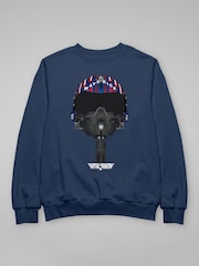 All + Every Blue Mens Top Gun Marverick Pilot Helmet Sweatshirt - Image 3 of 4
