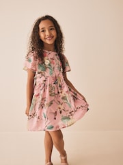 Pink Floral Embellished Occasion Dress (3-16yrs) - Image 10 of 10