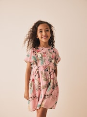 Pink Floral Embellished Occasion Dress (3-16yrs) - Image 5 of 10
