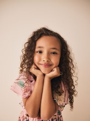 Pink Floral Embellished Occasion Dress (3-16yrs) - Image 8 of 10