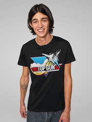 All + Every Black Mens Top Gun F-14 Thrust 100% Cotton T-Shirt - Image 2 of 4