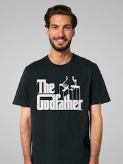All + Every Black Mens The Godfather Classic Logo 100% Cotton T-Shirt - Image 1 of 4