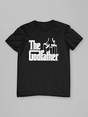 All + Every Black Mens The Godfather Classic Logo 100% Cotton T-Shirt - Image 3 of 4