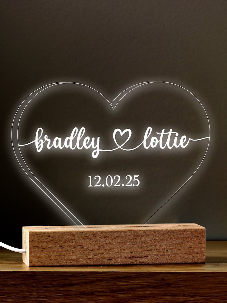 Personalised Love Heart Light by Loveabode - Image 1 of 4