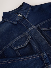 Rinse Blue Belted Fitted Denim Jacket - Image 6 of 8