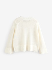Banana Republic White Oversized 100% Linen Knitted Jumper - Image 5 of 7