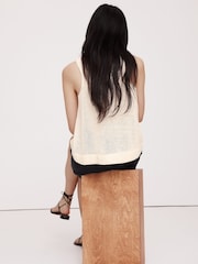 Banana Republic White Linen Jumper Tank Top - Image 2 of 5