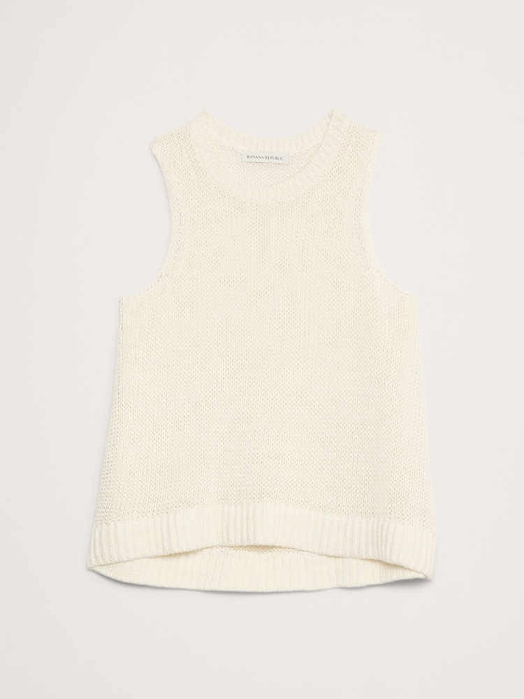 Banana Republic White Linen Jumper Tank Top - Image 5 of 5 Banana Republic White Linen Jumper Tank Top - Image 5 of 5