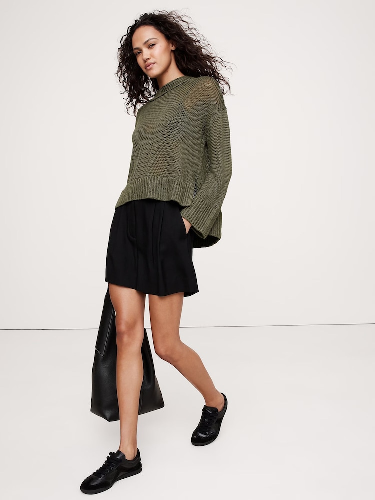 Banana Republic Green Oversized Linen Jumper - Image 1 of 1