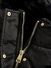 Black Shower Resistant Padded Longline Coat - Image 3 of 4
