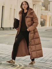 Toffee Shower Resistant Padded Longline Coat - Image 1 of 6