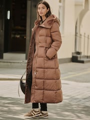 Toffee Shower Resistant Padded Longline Coat - Image 3 of 6